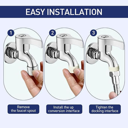 360° Swivel Faucet Extender with Anti-Splash Nozzle — Water-Saving Adapter for Kitchen & Bathroom