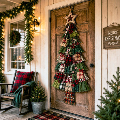 ⏳ Last Day 49% OFF – 🎄Beginner-Friendly DIY Oversized Patchwork Christmas Tree Door Hanging Kit | Complete Kit with All Tools & Step-by-Step Guide Included 💕