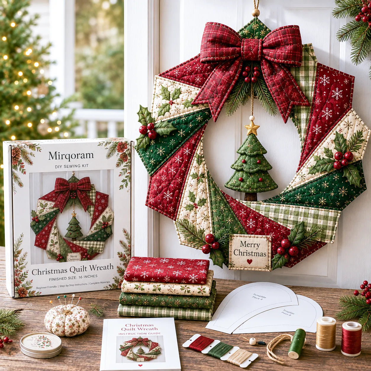 🔥LAST DAY 50% OFF - 🎄Christmas Fabric Wreath DIY Kit – A Keepsake You’ll Hang with Pride Year After Year💫