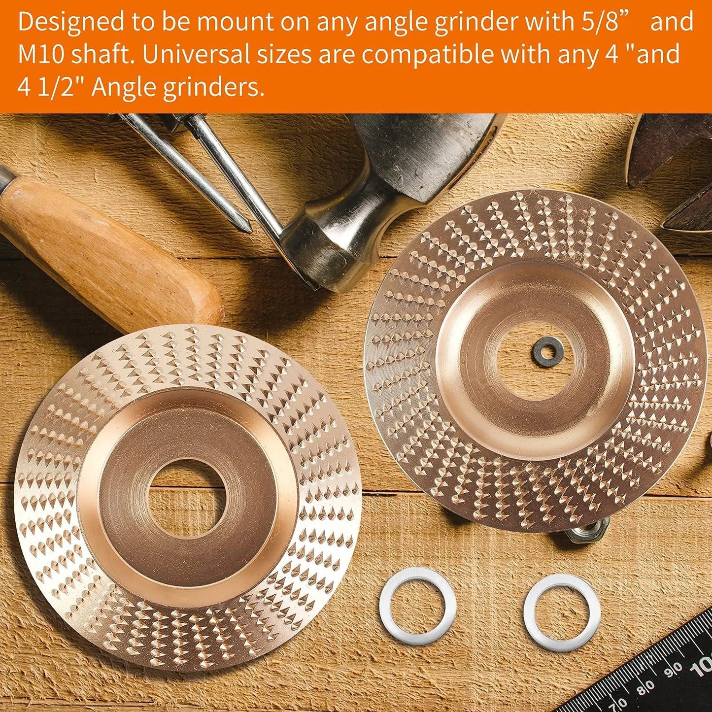 Wood Carving Disc Set for Angle Grinder 3Pcs, Grinding & Shaping Wheel for Wood Cutting, Durable Grinder Attachment Set