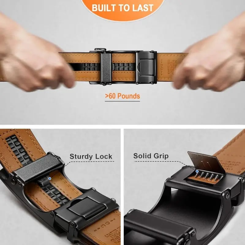 ✨Last Day 49% OFF -Leather Ratchet Belt With Adjustable Buckle