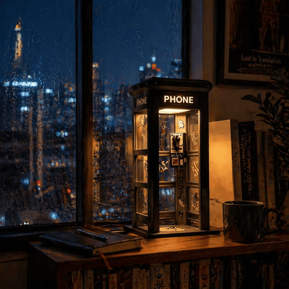 ✨Vintage telephone booth-shaped ambient lamp