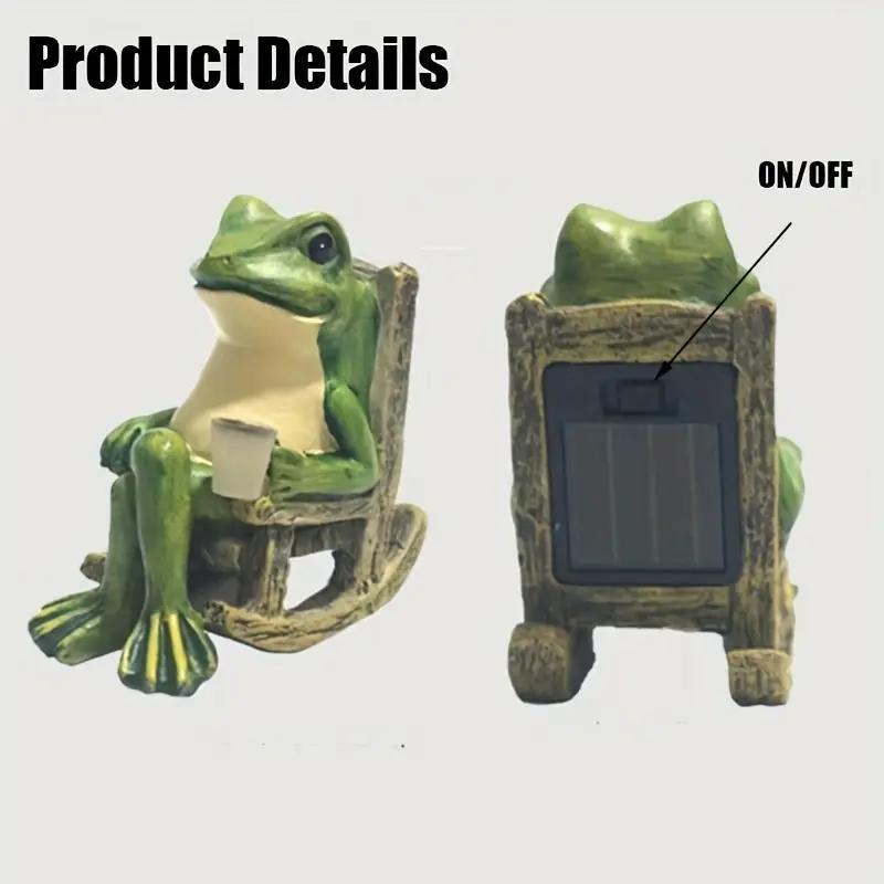 🐸 Solar-Powered Frog Garden Statue – Decorative Lighted Sculpture