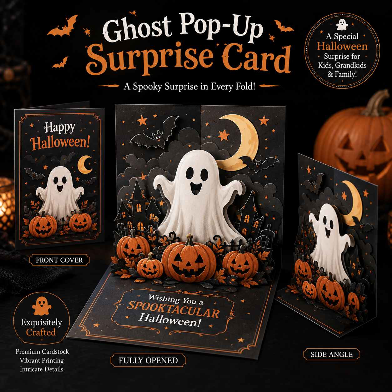 👻 Halloween 3D Pop-Up Greeting Card – A Spooky Surprise for Someone Special 🎃