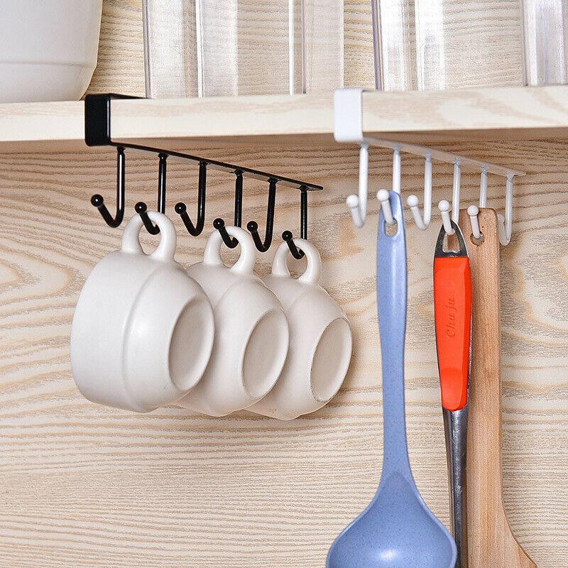 🔥 2PCS Under Shelf Hanger with 6 Hooks🏠