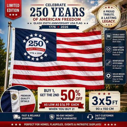 Last Day 49% OFF🔥250th Anniversary USA Commemorative Flag,Double-Sided Embroidered