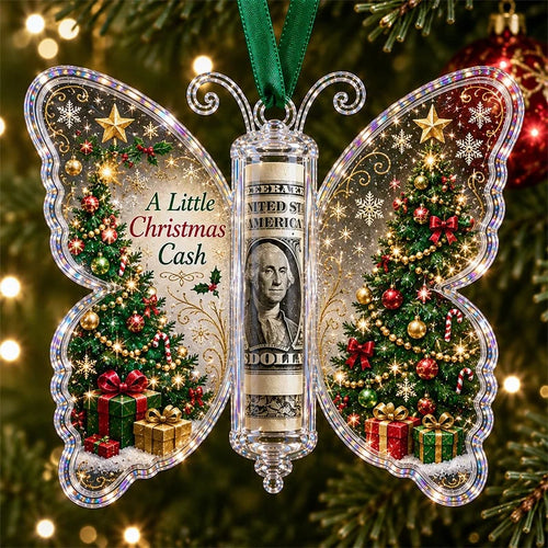 🦋💵 Christmas Cash Gift Butterfly Ornament – Holiday Money Holder Keepsake 🎄✨