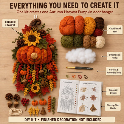 ⏳ Last Day 49% OFF – 🧶 DIY Seasonal 3D Crochet Door Hanger Kit Collection | Coordinated Yarn, Filling, Accessories & Step-by-Step Instructions Included 💕