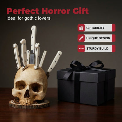 ☠️ Gothic Skull Knife Holder
