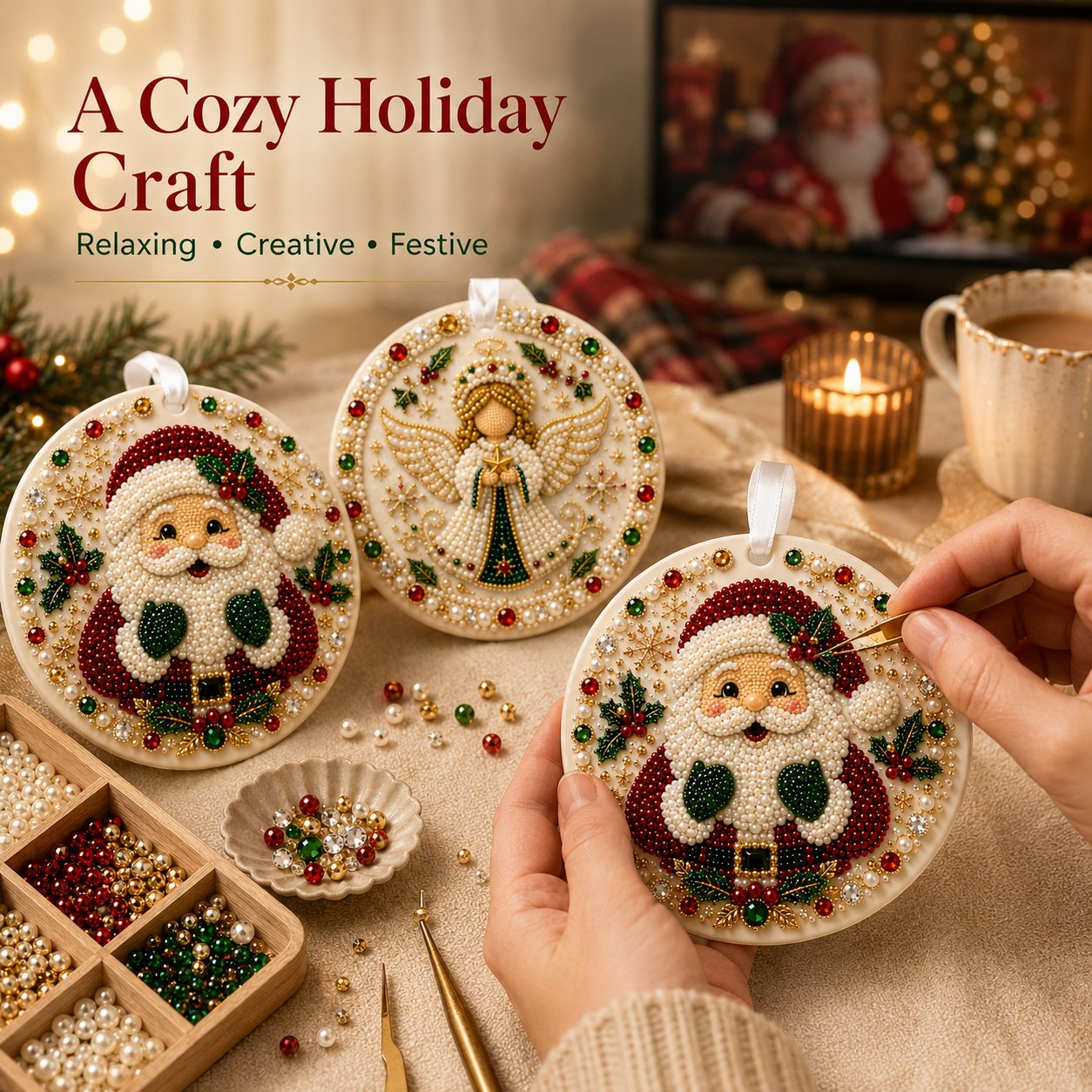✨ DIY-Weihnachtsschmuckkollektion aus Perlen und Edelsteinen