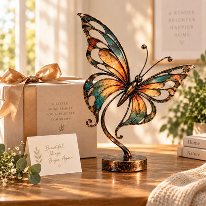 Flowing Metal Butterfly Sculpture