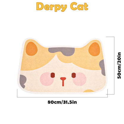🐱SmartWell Cute Cat Scratcher Mat - 🛋️Kawaii Self-Adhesive Felt Wall Protector for Indoor Cats, Furniture & Door Protection