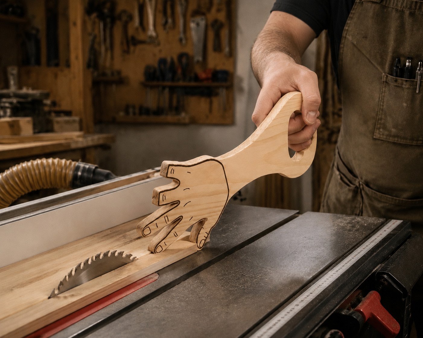🖐️ Hand-Shaped Table Saw Push Stick