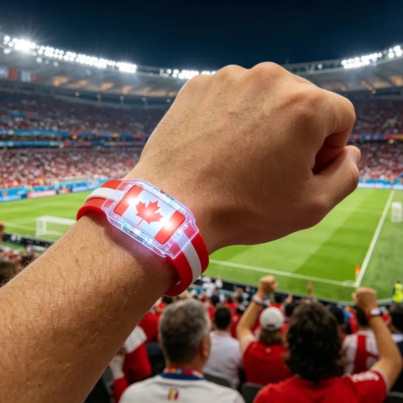 ⚽✨2PCS LED Light Up National Flag Wristbands