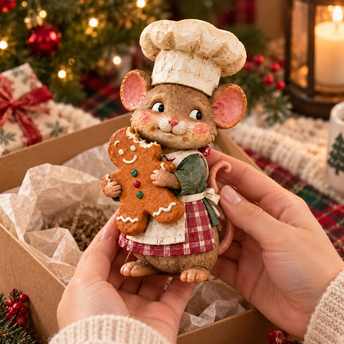 🍪 Gingerbread Mouse Baker — Whimsical Christmas Figurine🎁(📦Buy 2 Free Shipping)