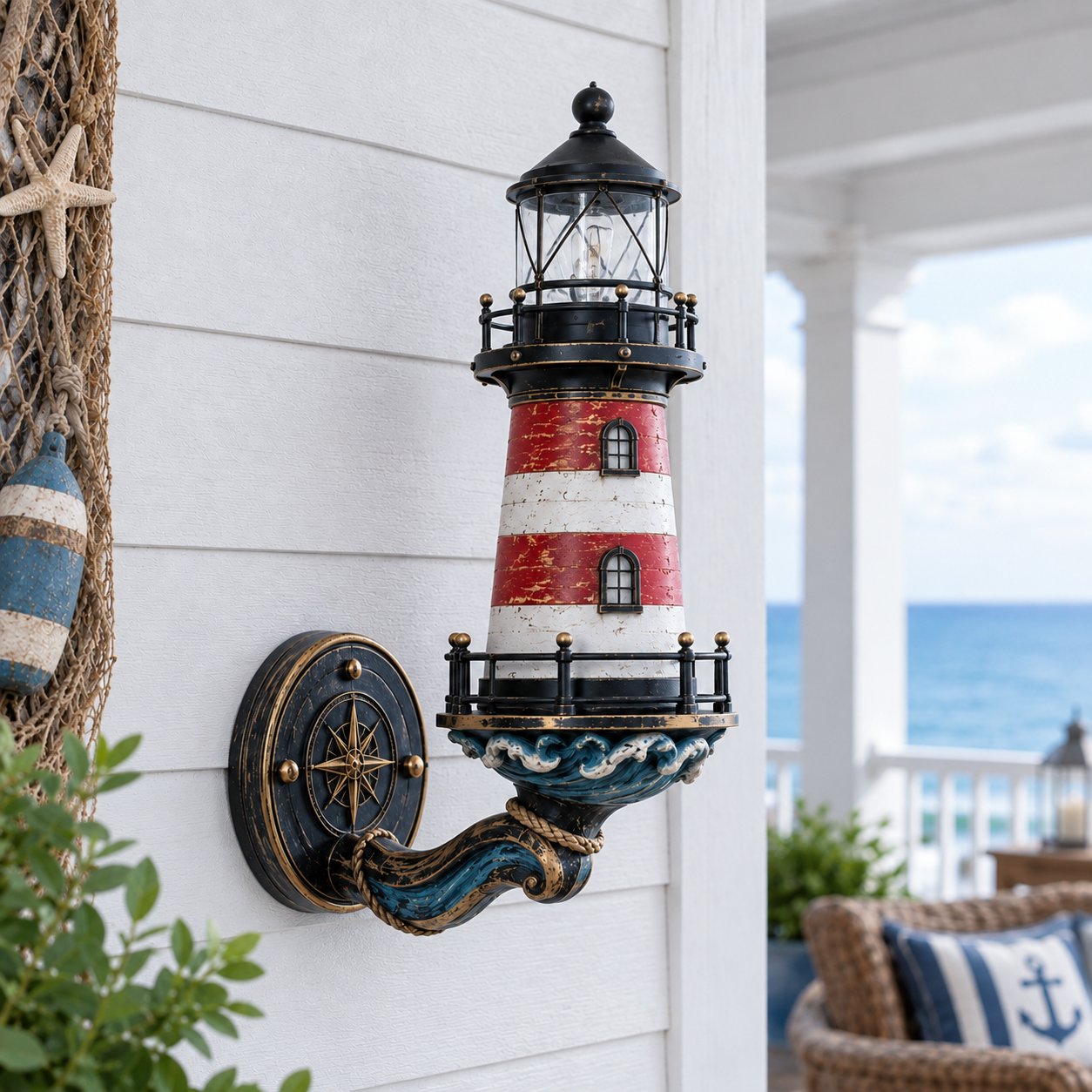 🌊 Vintage Coastal Lighthouse Wall Light