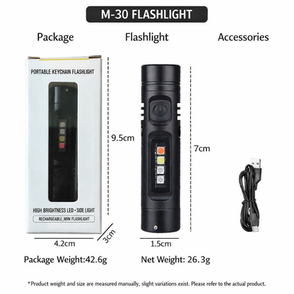 🔦Pocket Rechargeable EDC Flashlight: Mini Keychain Light