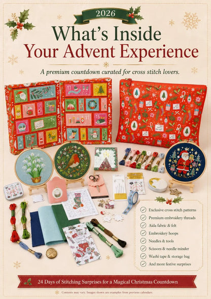 🔥 Last Day 49% OFF - 🎄🧵 2026 Cross Stitch Advent Calendar Box | 24 Days of Stitching Surprises for a Magical December 🎁 ✨