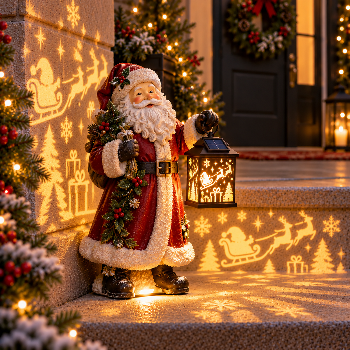⛄✨ Last Day 49% Snowman Nativity Glow™ – Solar Christmas Step Light with Holy Family Projection