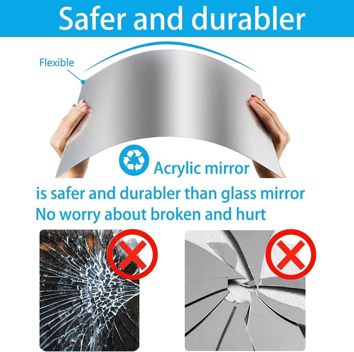 A mirror that won't break-Self Adhesive Mirrors Sheets🥰❤️