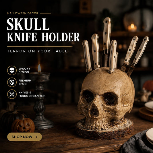 ☠️ Gothic Skull Knife Holder