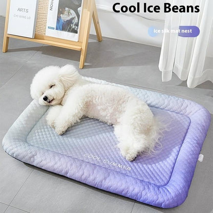 🔥⚡50K+ SOLD!❄️Pet Cooling Pad Mat for Dogs and Cats - ✅Breathable Soft Sleeping Cushion for Indoor Floors Sofas🛋️|Car Travel🚗| Washable Multiple Sizes Available