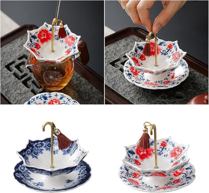 🍵5 Thousand Years Blue and White Porcelain Umbrella Tea Infuser Set