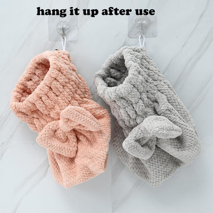 🎀Cute bow drying cap for women, absorbent quick-drying, thickened❄️