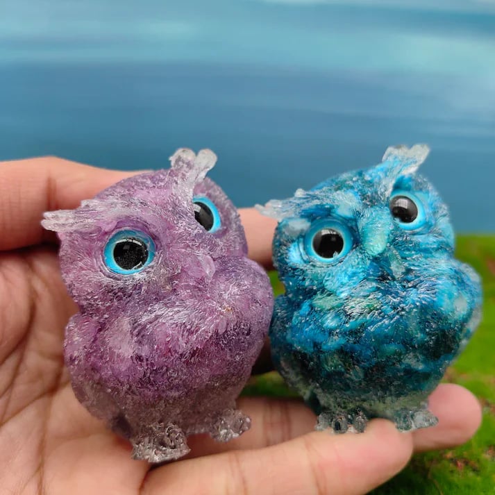 🔥Handmade Natural Crystal Gemstone Owl