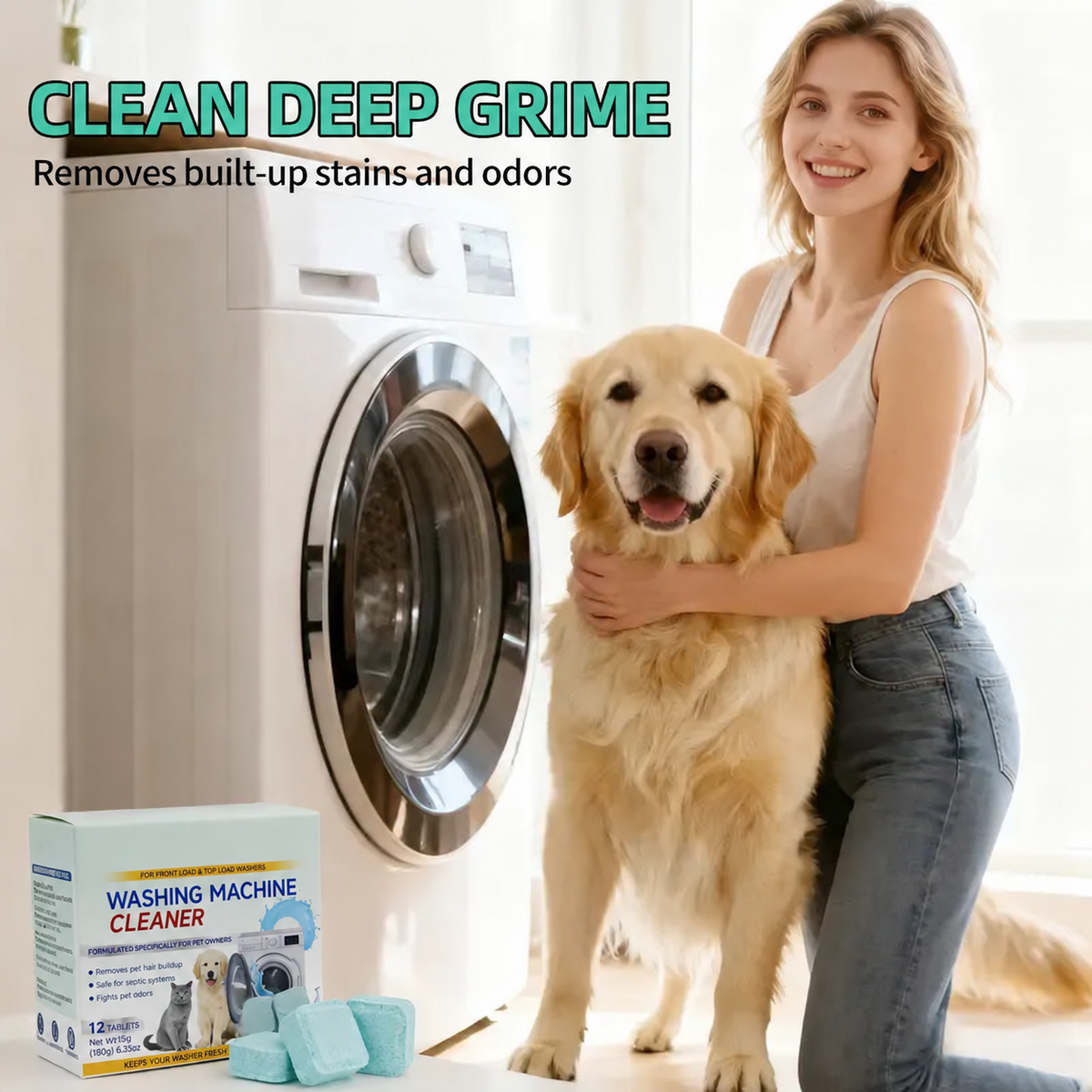 ⚡50K+ SOLD!🔥🔥SOPAMI Eco-Friendly Washing Machine Cleaner Fights Pet Odors⏳