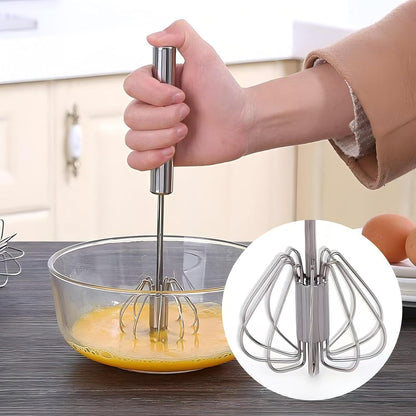 🥚SUMMER SALE 49% OFF☕Stainless Steel Hand-Push Rotary Whisk, Food-Grade Rust-Resistant Kitchen Utensil with Sturdy Riveted Construction.