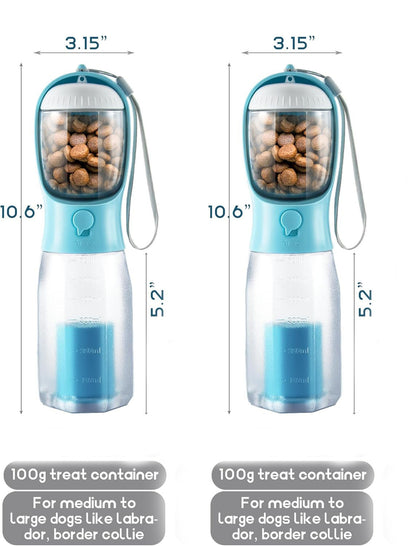 🐶3-in-1 Portable Pet Water Bottle with Food & Waste Bag Dispenser