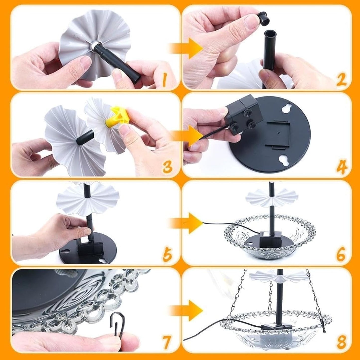 ✨Special Offer Today Only! 🐦 Solar Cascade Hanging Bird Bath Fountain