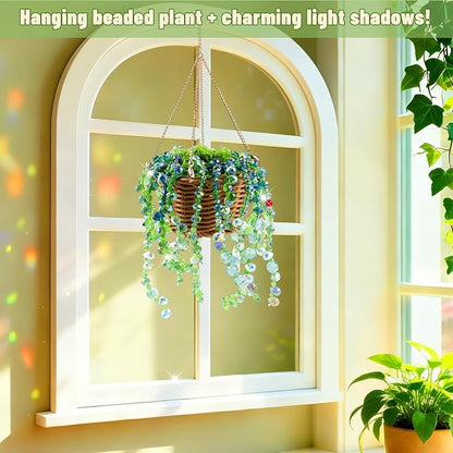 🪴 Hanging Beaded Plant Kit – Craft Your Own Sun-Catching Greenery That Glows!