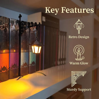🔥Last Day 50% OFF📚Library Mini Bookshelf Lantern Lamp | Vintage Hanging LED Light・Book Nook Decor・Clip-On Design