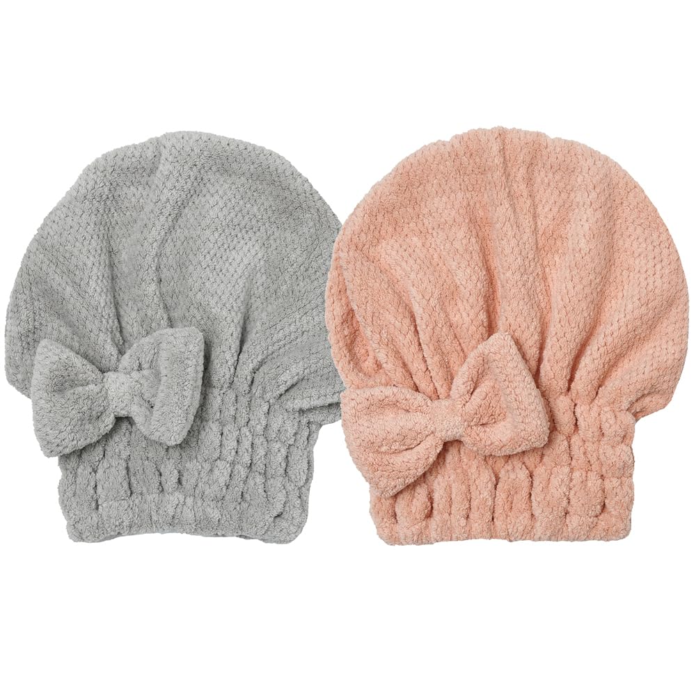 🎀Cute bow drying cap for women, absorbent quick-drying, thickened❄️