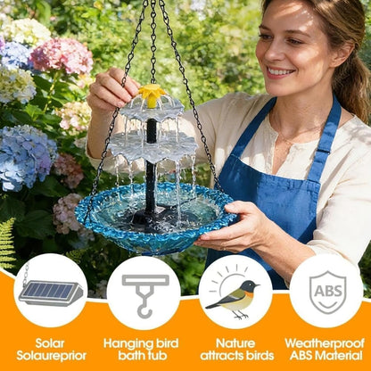 ✨Special Offer Today Only! 🐦 Solar Cascade Hanging Bird Bath Fountain