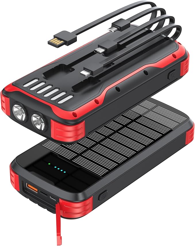 🔥Last Day 60% OFF-Solar Power Bank 40000mAh, Portable Charger PD 20W Fast Charging