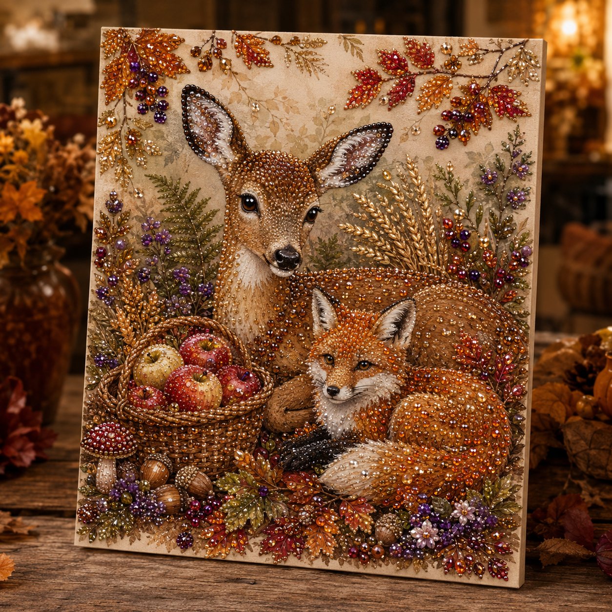 🍂 LAST DAY 49% OFF – Premium 3D Pearl Autumn & Thanksgiving Diamond Painting Art Kit | Luxury Flocked Canvas with Scratch-Resistant Non-Fading Pearl Beads DIY Fall Harvest Decor 🍁🦃💎