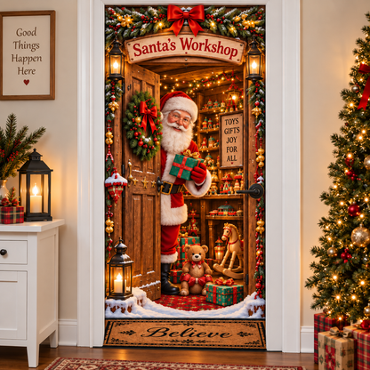 🎅Christmas Magic Door Portal™ – Life-Size Holiday Door Cover✈️