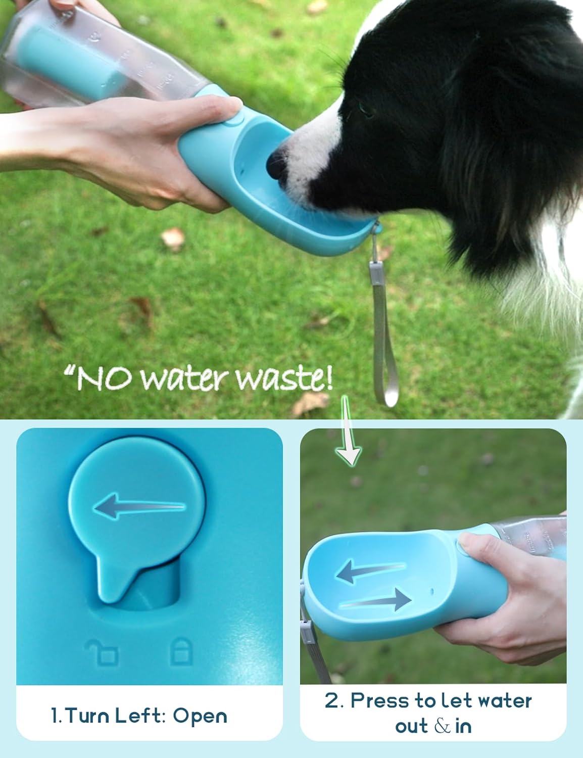🐶3-in-1 Portable Pet Water Bottle with Food & Waste Bag Dispenser