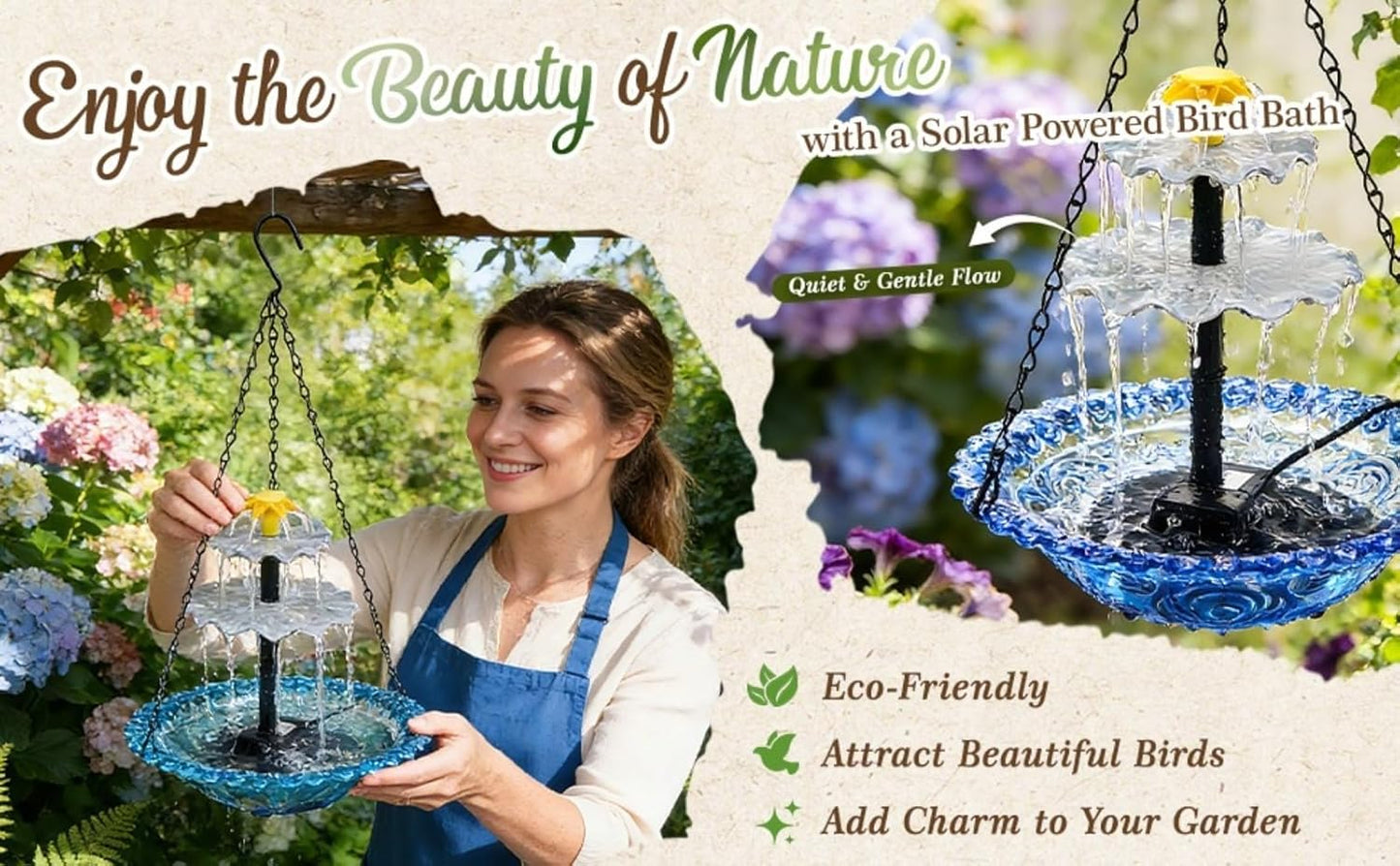 ✨Special Offer Today Only! 🐦 Solar Cascade Hanging Bird Bath Fountain