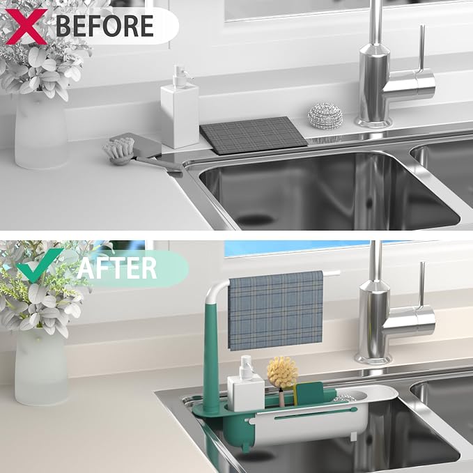 ⚡Updated Telescopic Sink Storage Rack