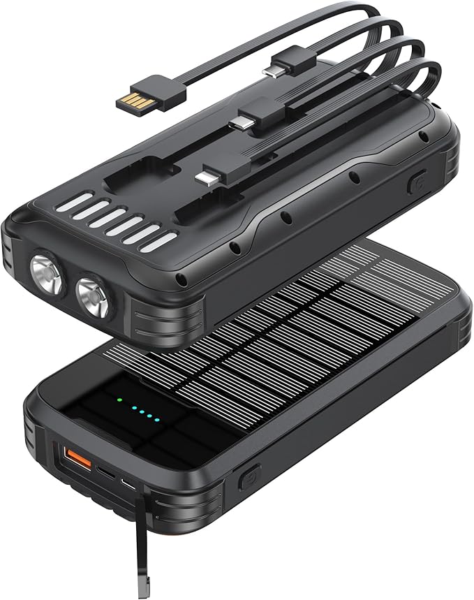 🔥Last Day 60% OFF-Solar Power Bank 40000mAh, Portable Charger PD 20W Fast Charging