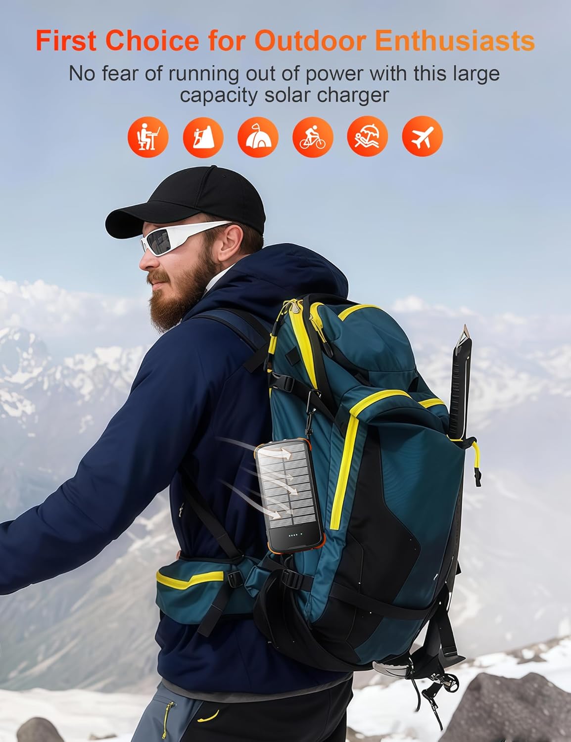 🔥Last Day 60% OFF-Solar Power Bank 40000mAh, Portable Charger PD 20W Fast Charging