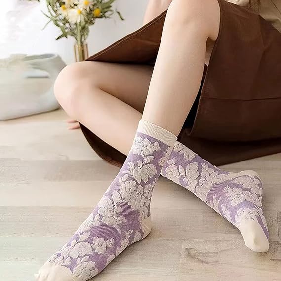 🌸 Vintage Floral Socks – 50% OFF Today Only! ✨