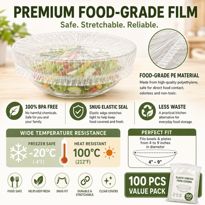 🍽️Summer Limited-Time 50% OFF 🍽️100PCS Disposable Stretch Food Covers for Bowls & Plates