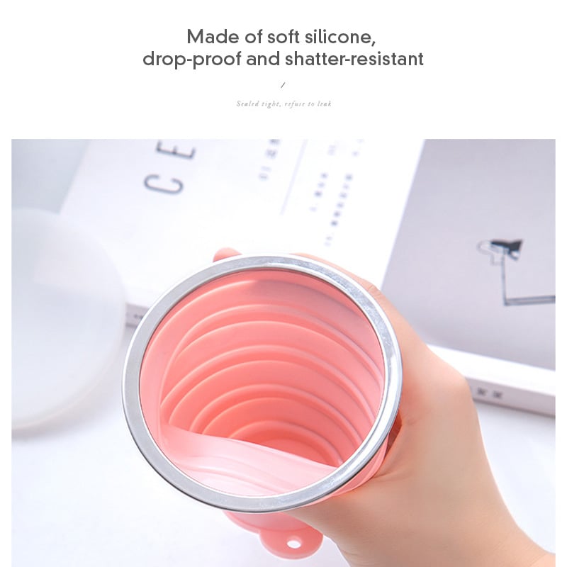 270ML Foldable Silicone Travel Cup - Anti-Slip Anti-Scald Camping Mug