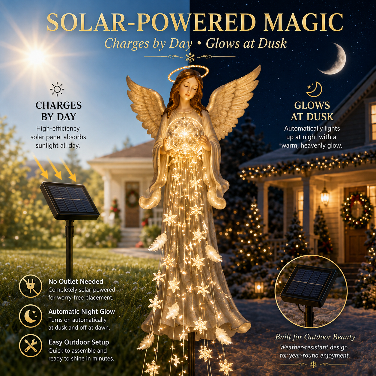 ✨ Angel Blessing Fountain– Solar Cascading Angel Garden Light 👼