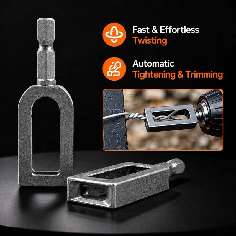🧰Steel Wire Twisting Tool for Drill- Fast Tightening & Auto Trimming Wire Twist Attachment